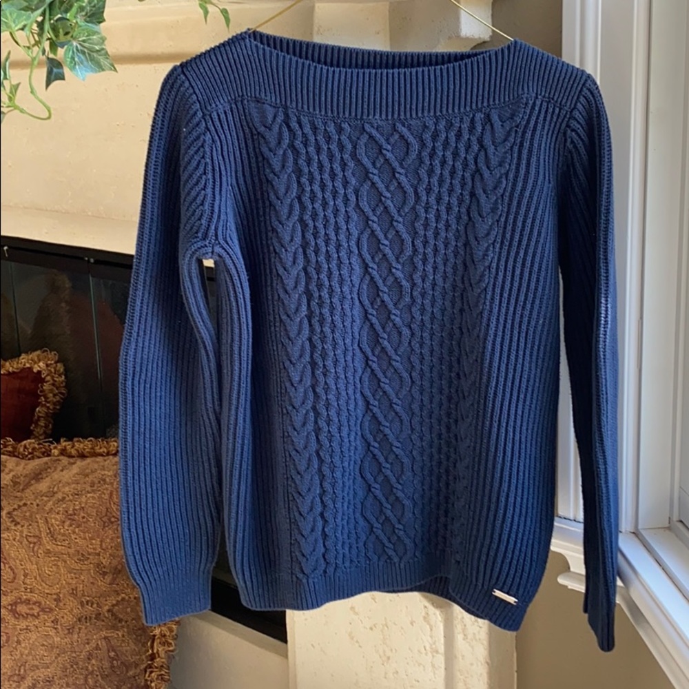 Tommy Hilfiger Navy/Black Cable Knit Long Sleeves Sweater